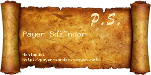 Payer Sándor névjegykártya